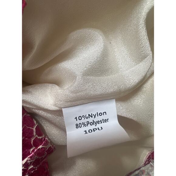 Queen of Sparkles Metallic Colorblock Dress Button Front short sleeve Large - Picture 8 of 12